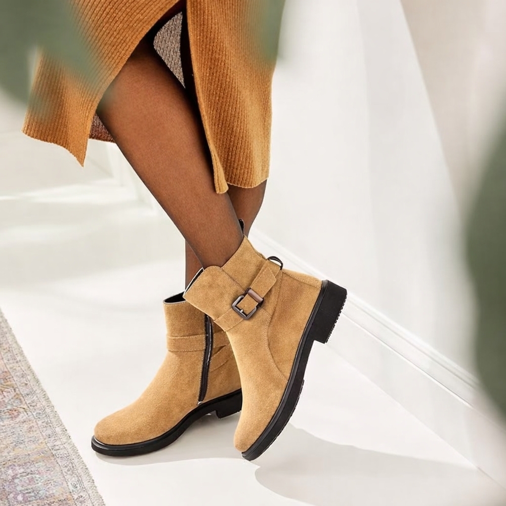Ecco Ankle Boots Women's 10 Tan Suede Metropole Amsterdam Waterproof New $200